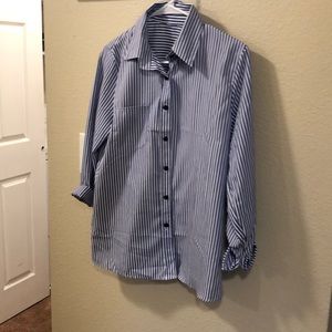 Blue and white striped shirt